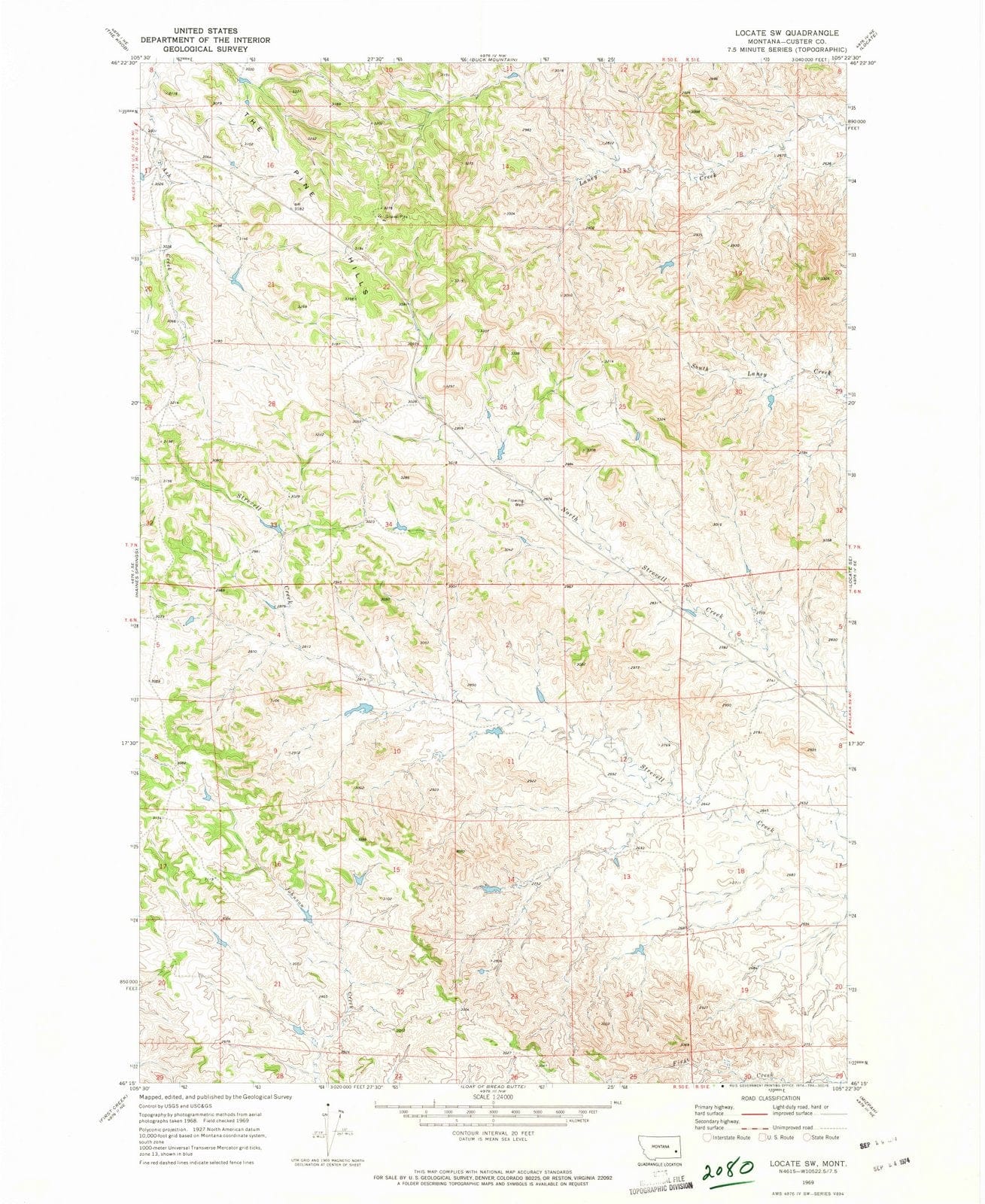 1969 Locate, MT - Montana - USGS Topographic Map v2