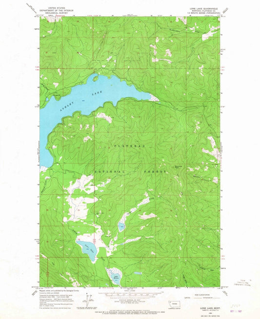 1964 Lone Lake, MT - Montana - USGS Topographic Map