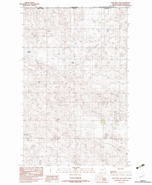 1983 Lone Tree Lake, MT - Montana - USGS Topographic Map