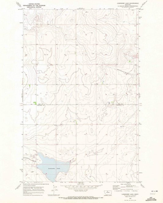 1969 Lonesome Lake, MT - Montana - USGS Topographic Map