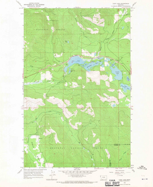 1966 Loon Lake, MT - Montana - USGS Topographic Map