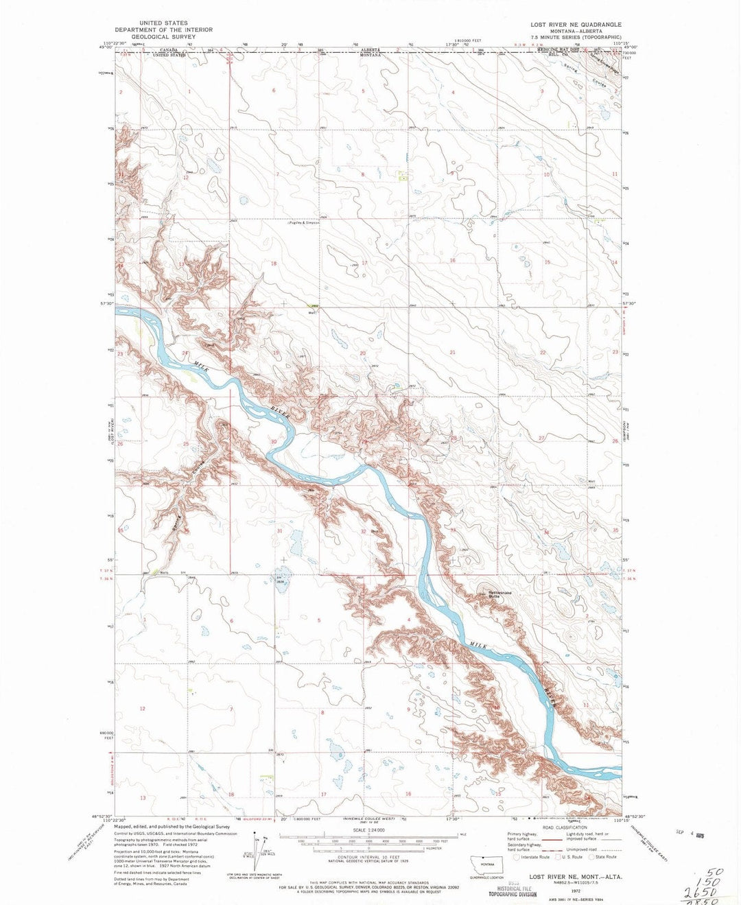 1972 Lost River, MT - Montana - USGS Topographic Map