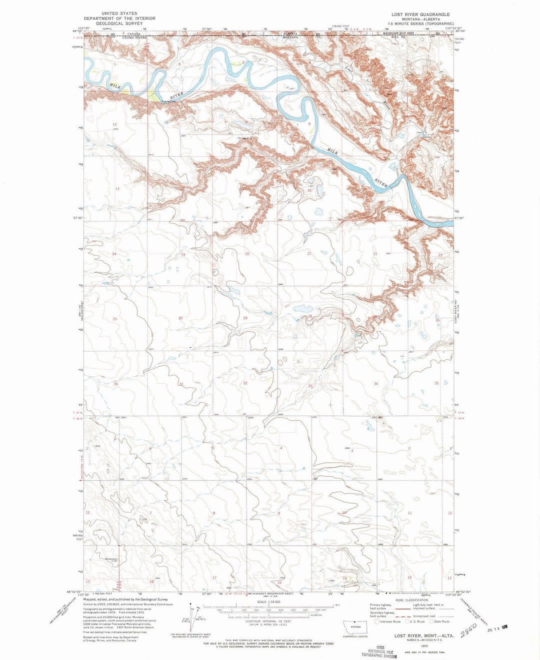 1972 Lost River, MT - Montana - USGS Topographic Map v2