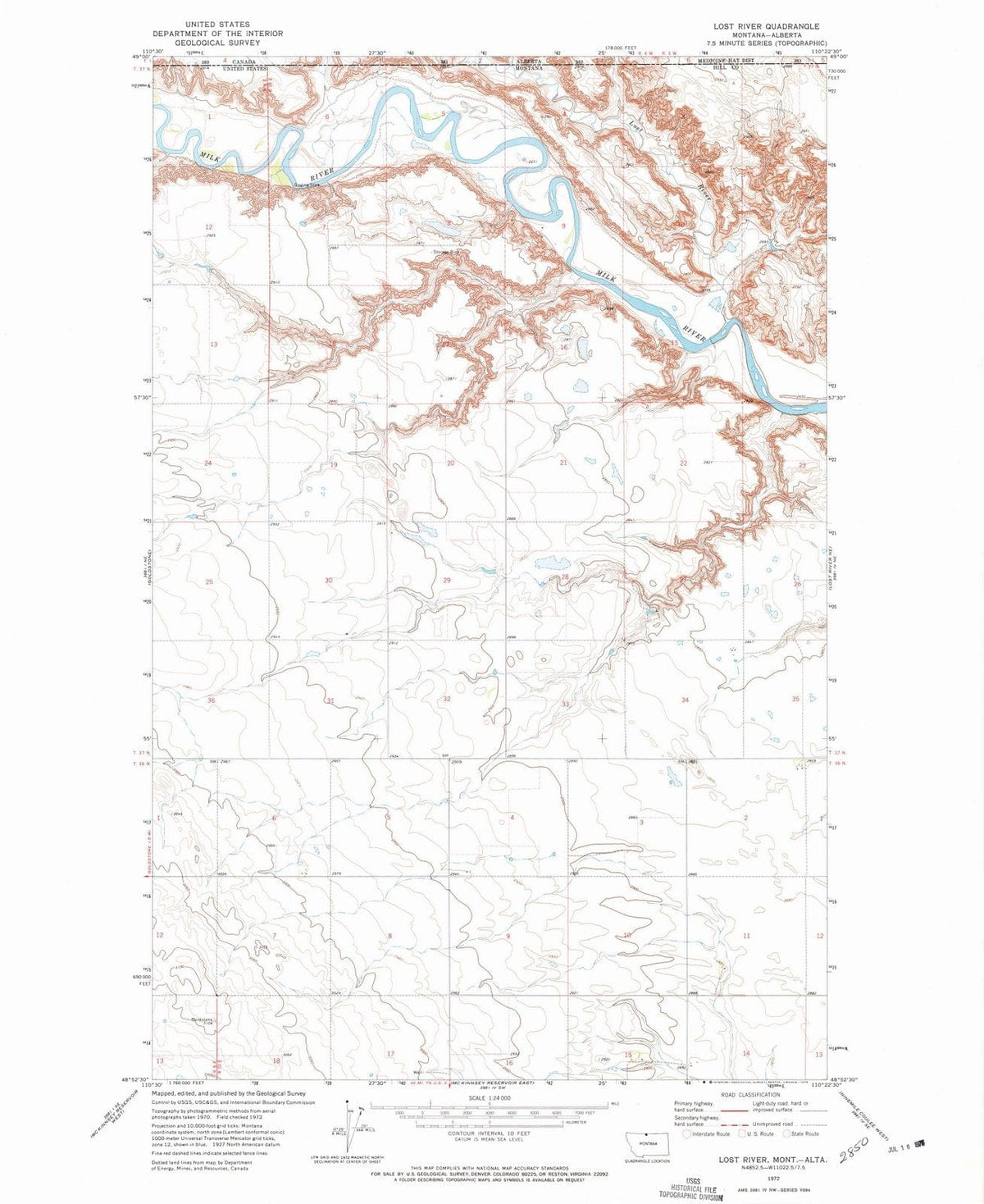 1972 Lost River, MT - Montana - USGS Topographic Map v2