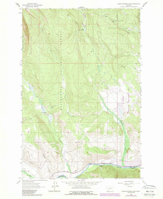 1962 Lowerymour Lake, MT - Montana - USGS Topographic Map