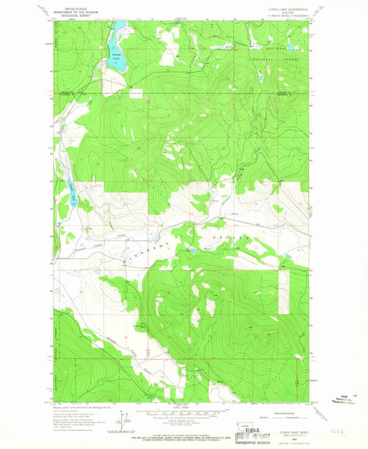 1964 Lynch Lake, MT - Montana - USGS Topographic Map
