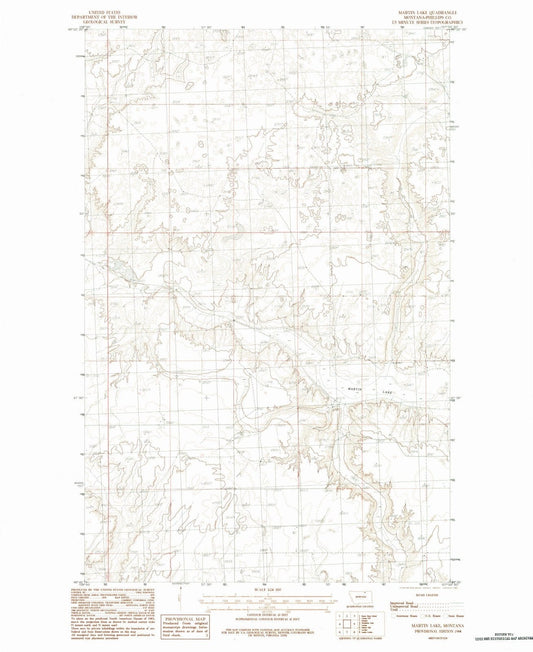 1984 Martin Lake, MT - Montana - USGS Topographic Map