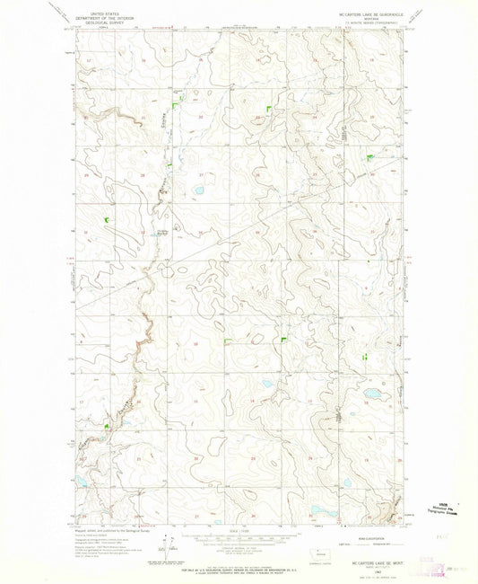 1962 Mc Carters Lake, MT - Montana - USGS Topographic Map