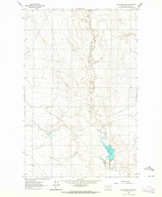 1962 Mc Carters Lake, MT - Montana - USGS Topographic Map v2