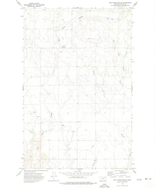 1972 Milk River Coulee, MT - Montana - USGS Topographic Map