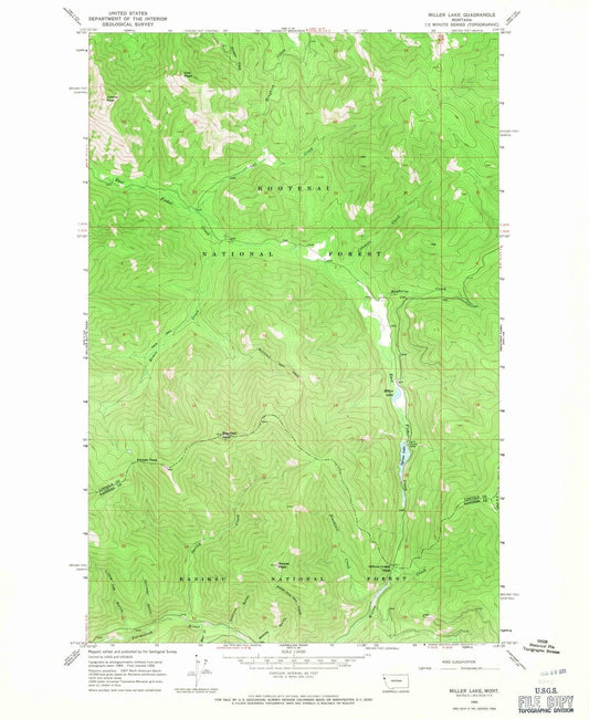 1966 Miller Lake, MT - Montana - USGS Topographic Map