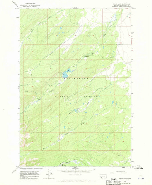 1966 Miner Lake, MT - Montana - USGS Topographic Map