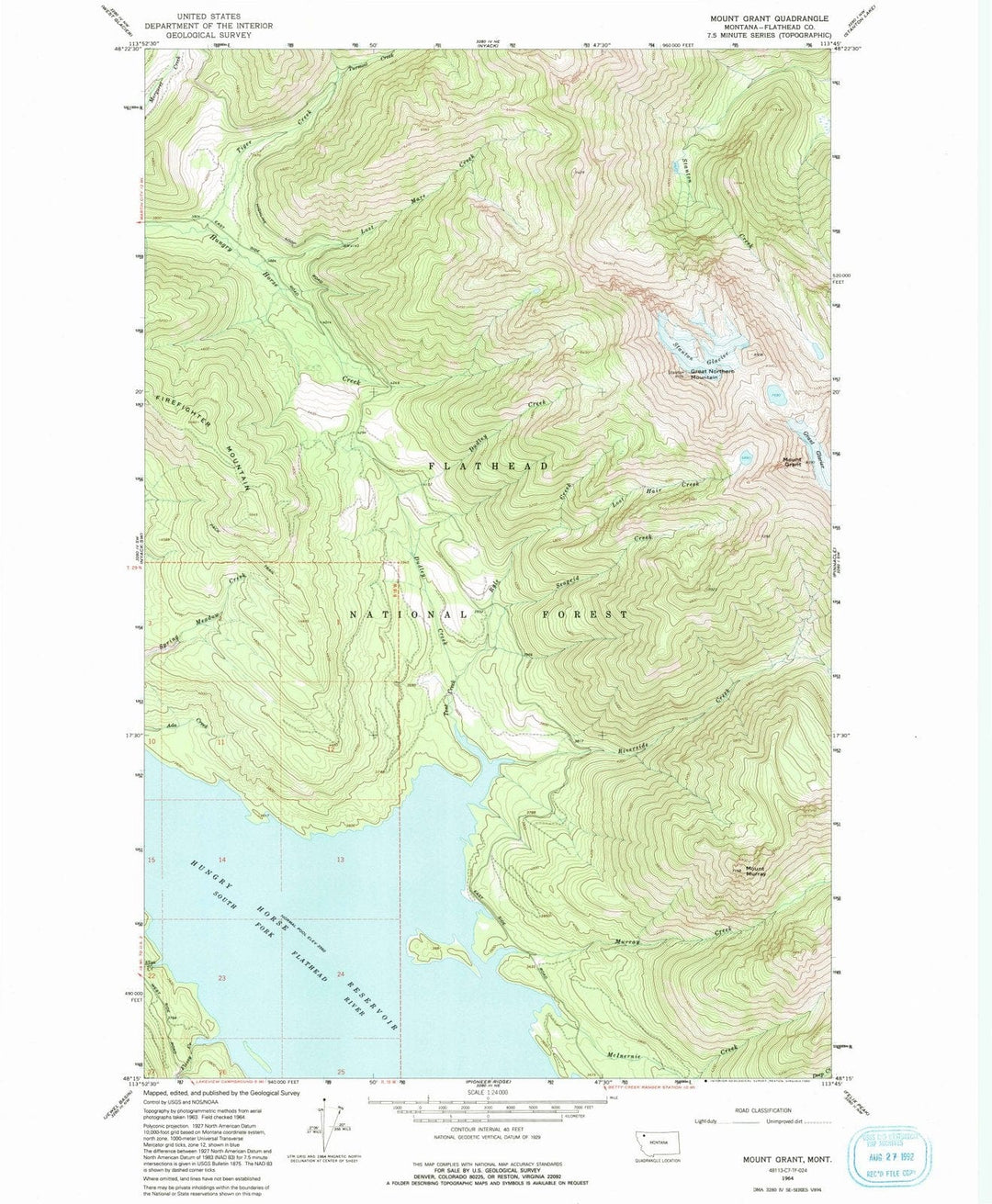 1964 Mount Grant, MT - Montana - USGS Topographic Map