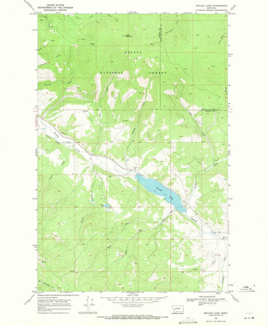 1968 Nevada Lake, MT - Montana - USGS Topographic Map