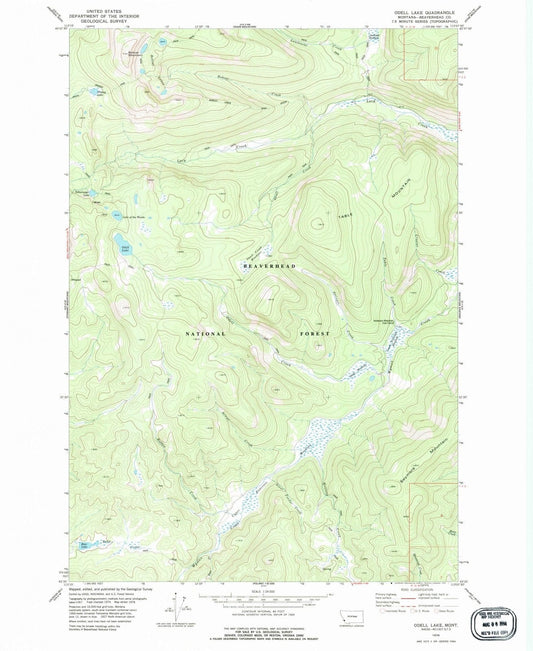 1978 Odell Lake, MT - Montana - USGS Topographic Map