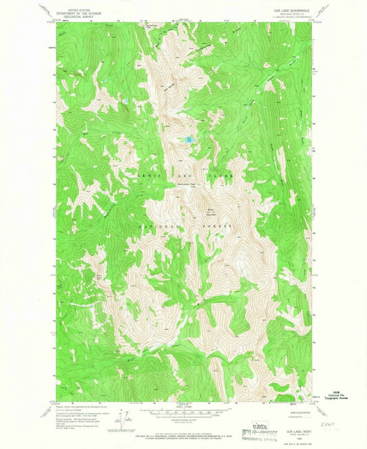 1958 Our Lake, MT - Montana - USGS Topographic Map