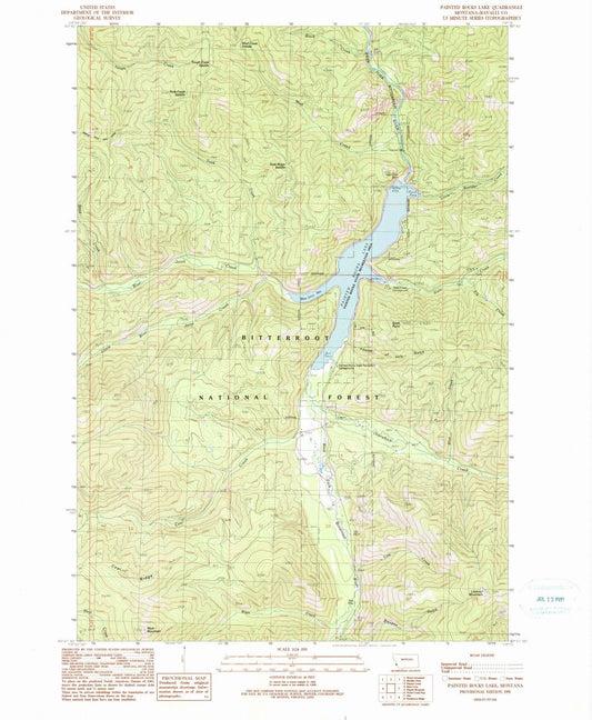 1991 Painted Rocks Lake, MT - Montana - USGS Topographic Map