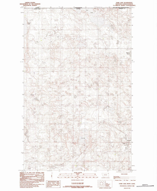 1983 Park Lake, MT - Montana - USGS Topographic Map