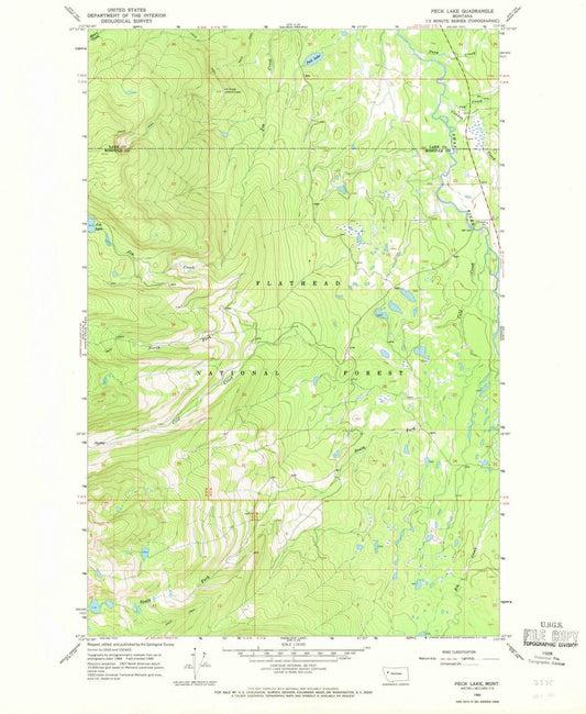 1965 Peck Lake, MT - Montana - USGS Topographic Map