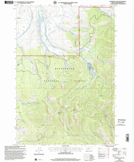 1997 Peterson Lake, MT - Montana - USGS Topographic Map
