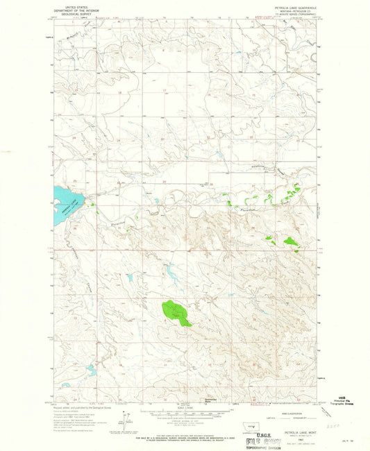 1963 Petrolia Lake, MT - Montana - USGS Topographic Map