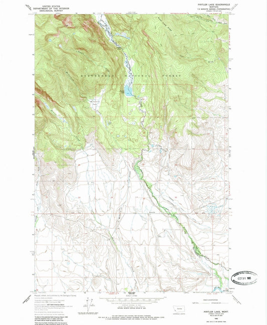 1962 Pintler Lake, MT - Montana - USGS Topographic Map