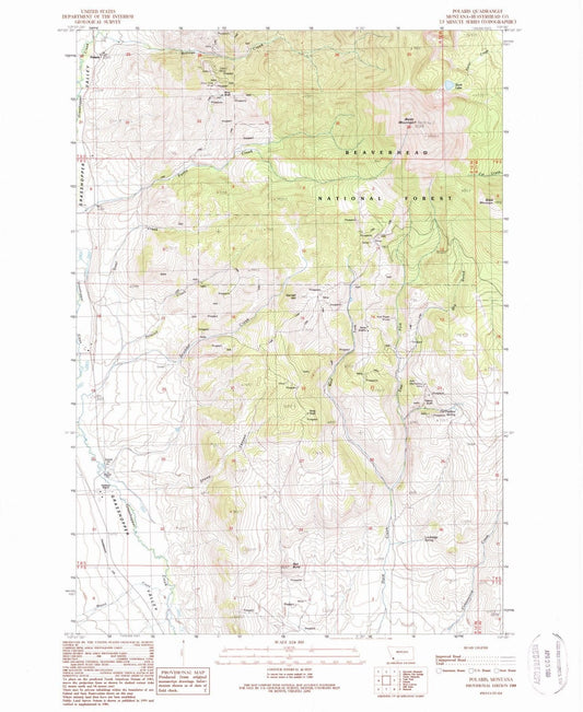 1988 Polaris, MT - Montana - USGS Topographic Map
