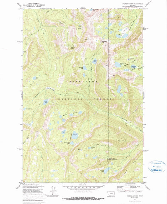 1971 Pozega Lakes, MT - Montana - USGS Topographic Map