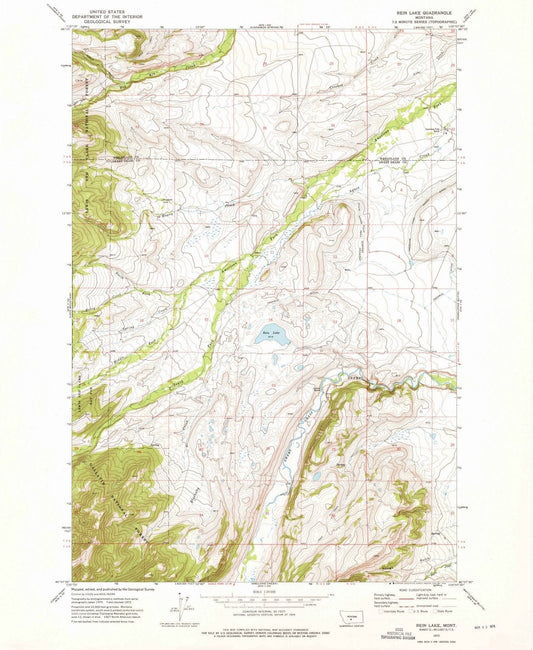 1972 Rein Lake, MT - Montana - USGS Topographic Map