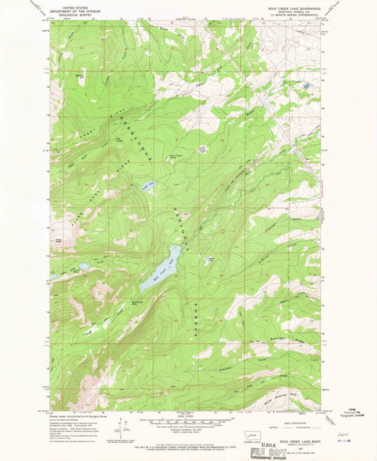 1967 Rock Creek Lake, MT - Montana - USGS Topographic Map