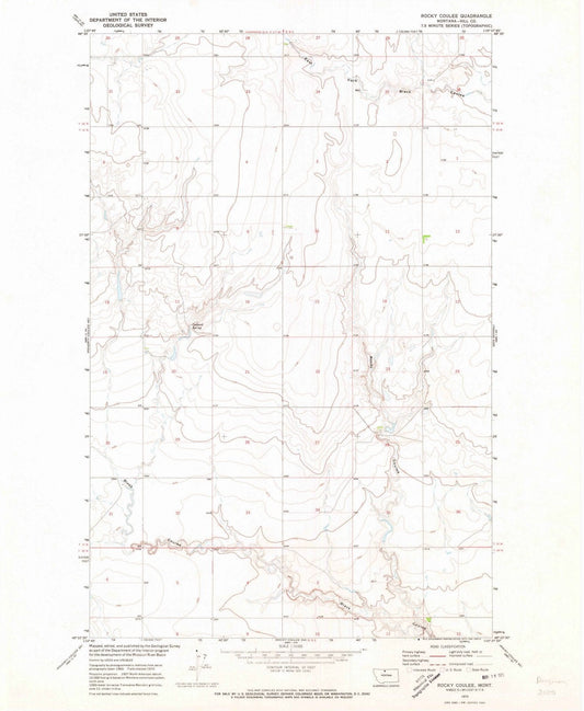 1970 Rocky Coulee, MT - Montana - USGS Topographic Map v3