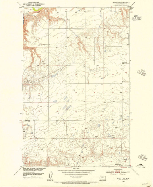 1953 Rocky Lake, MT - Montana - USGS Topographic Map
