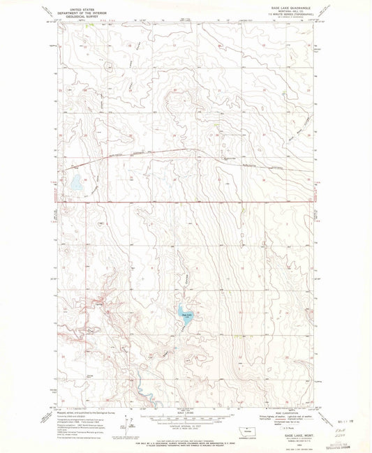 1969 Sage Lake, MT - Montana - USGS Topographic Map