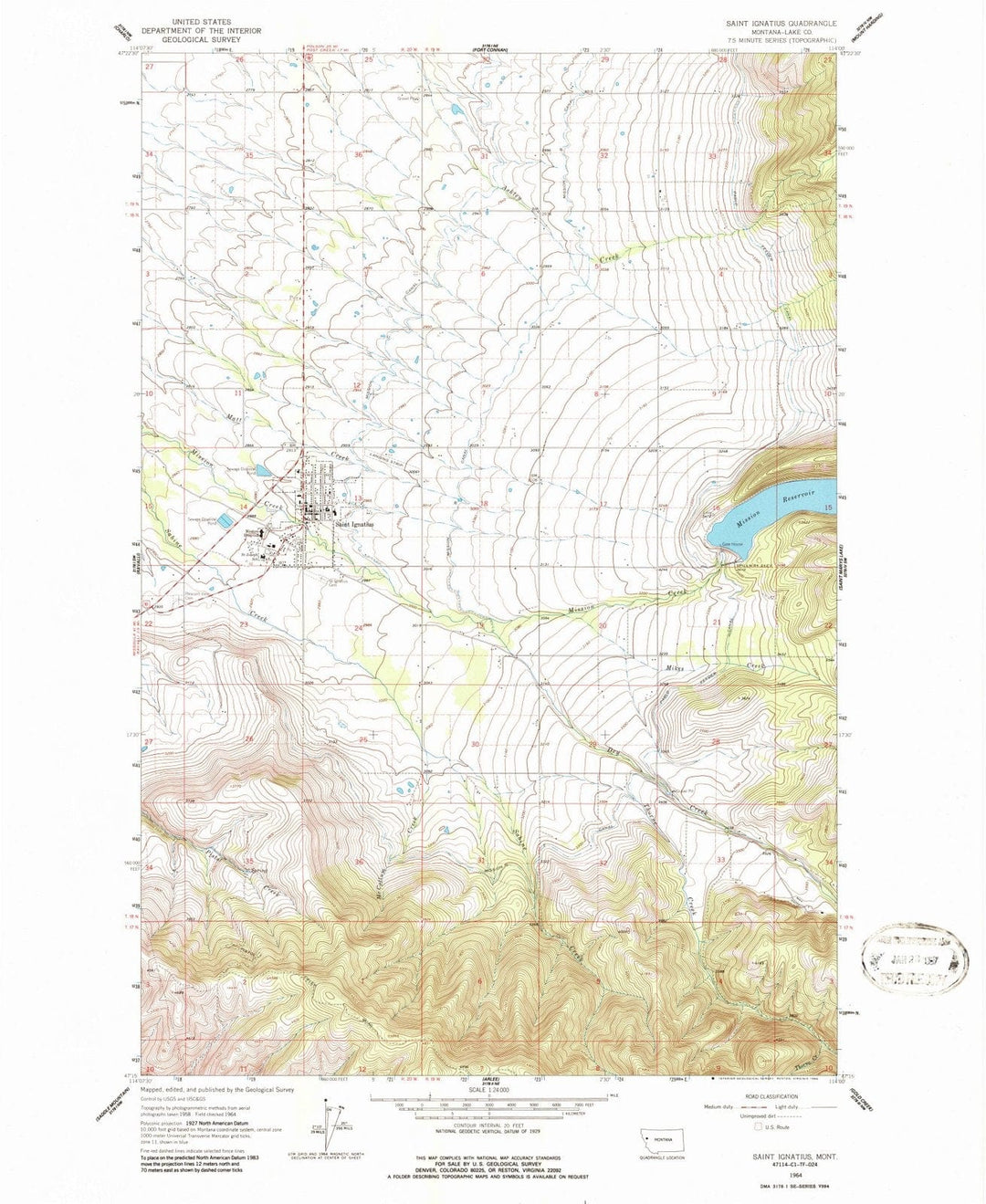 1964 Saint Ignatius, MT - Montana - USGS Topographic Map