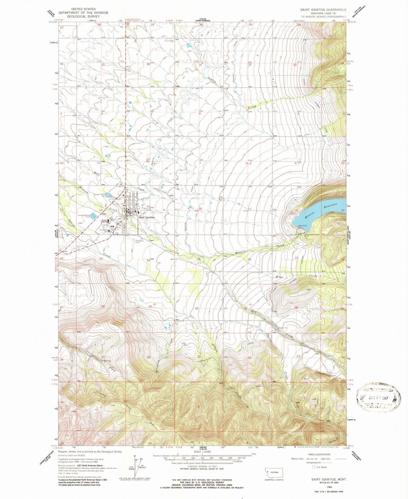 1964 Saint Ignatius, MT - Montana - USGS Topographic Map