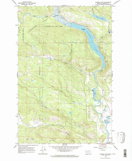 1965 Salmon Lake, MT - Montana - USGS Topographic Map
