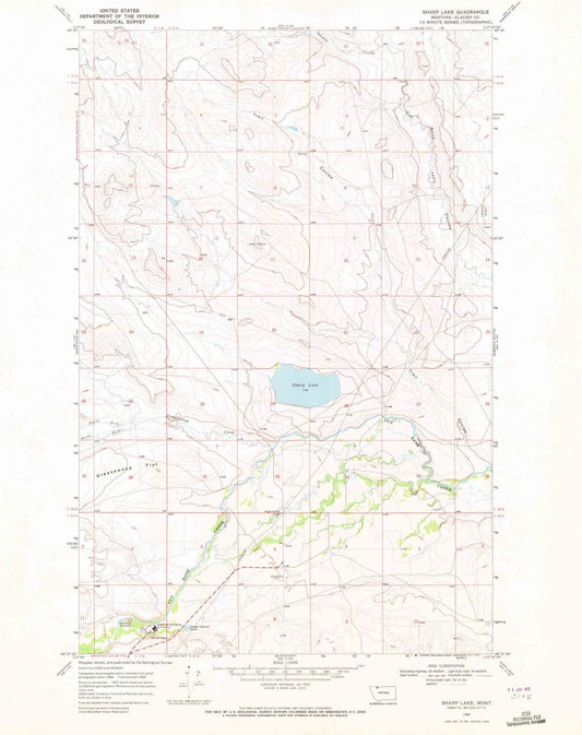 1968 Sharp Lake, MT - Montana - USGS Topographic Map