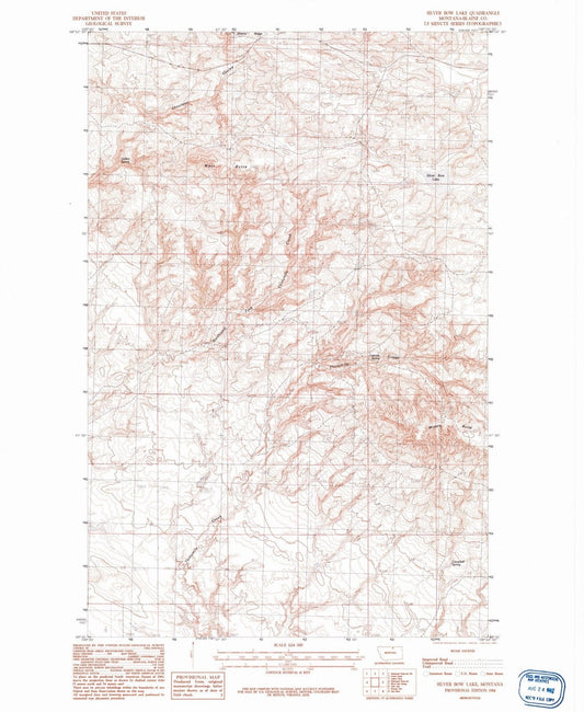 1984 Silver Bow Lake, MT - Montana - USGS Topographic Map