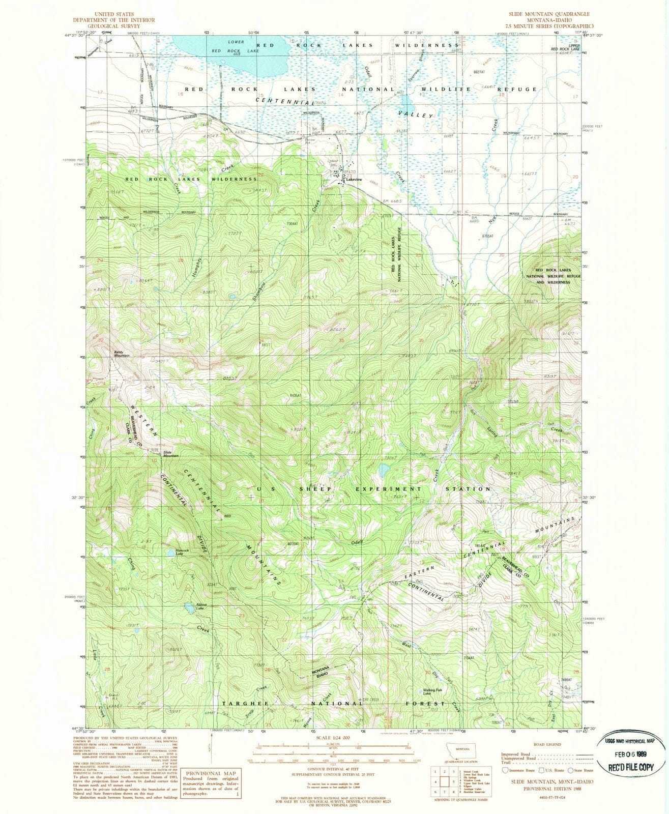 1988 Slide Mountain, MT - Montana - USGS Topographic Map