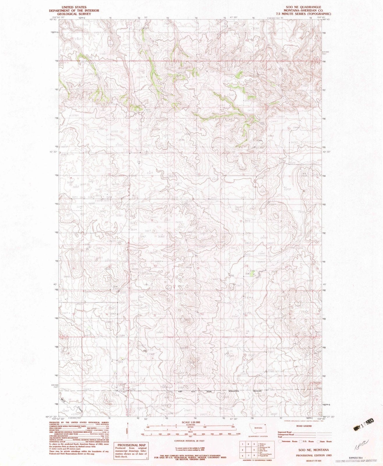 1983 Soo, MT - Montana - USGS Topographic Map