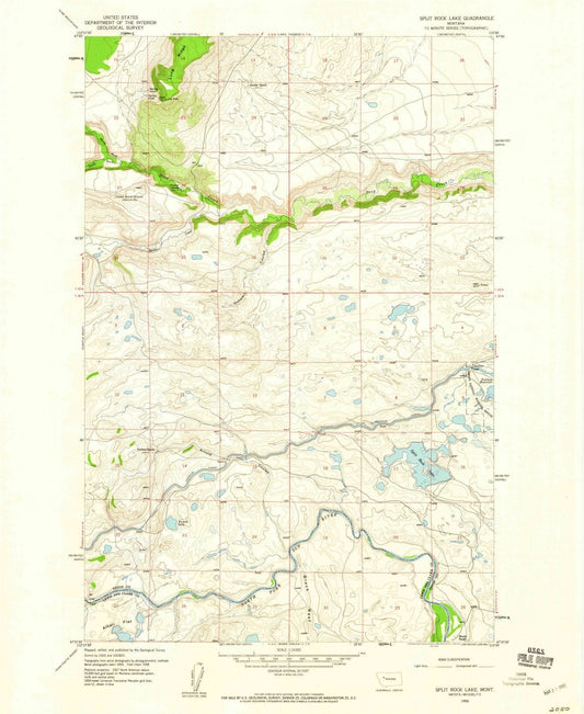 1958 Split Rock Lake, MT - Montana - USGS Topographic Map