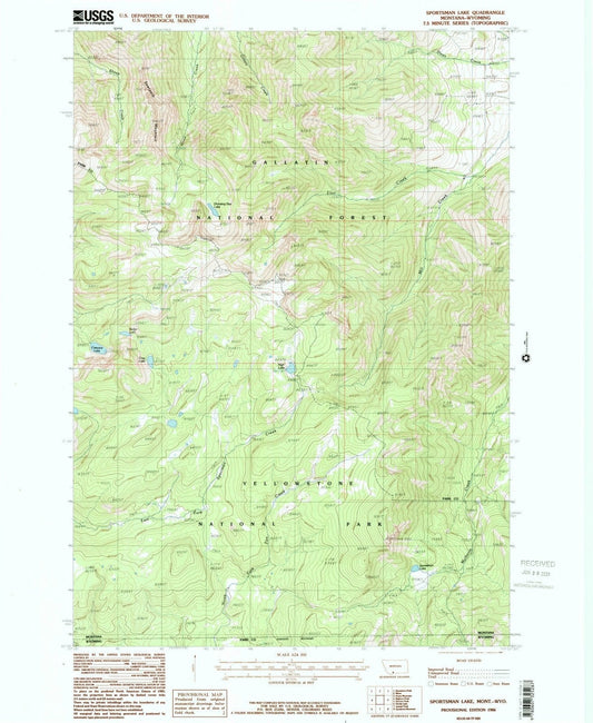 1986 Sportsman Lake, MT - Montana - USGS Topographic Map