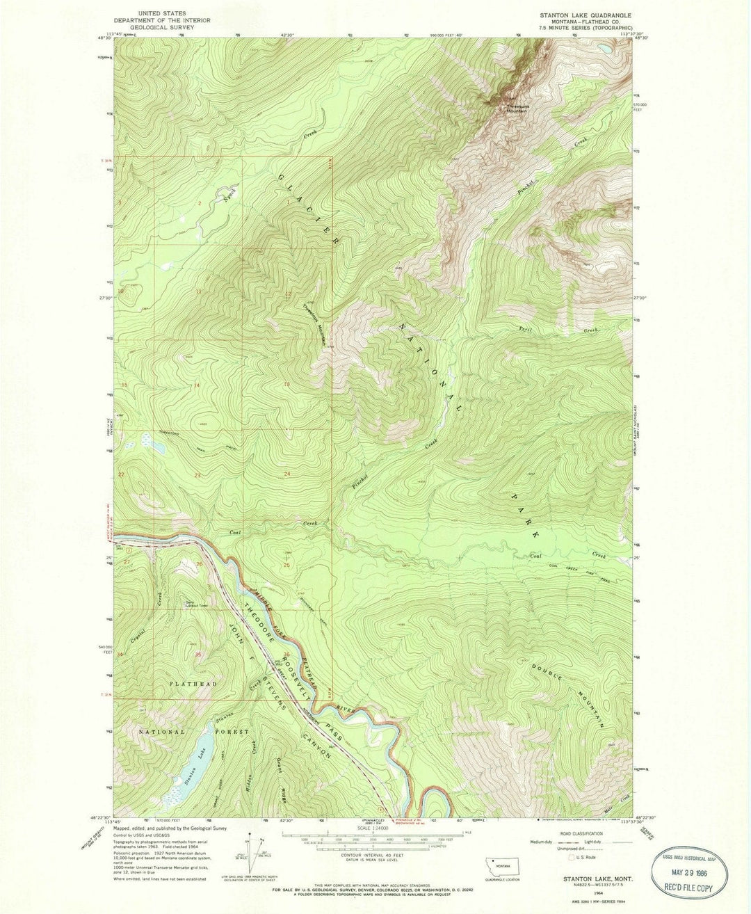 1964 Stanton Lake, MT - Montana - USGS Topographic Map