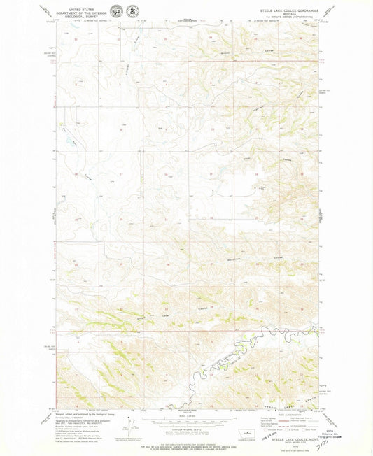 1978 Steele Lake Coulee, MT - Montana - USGS Topographic Map