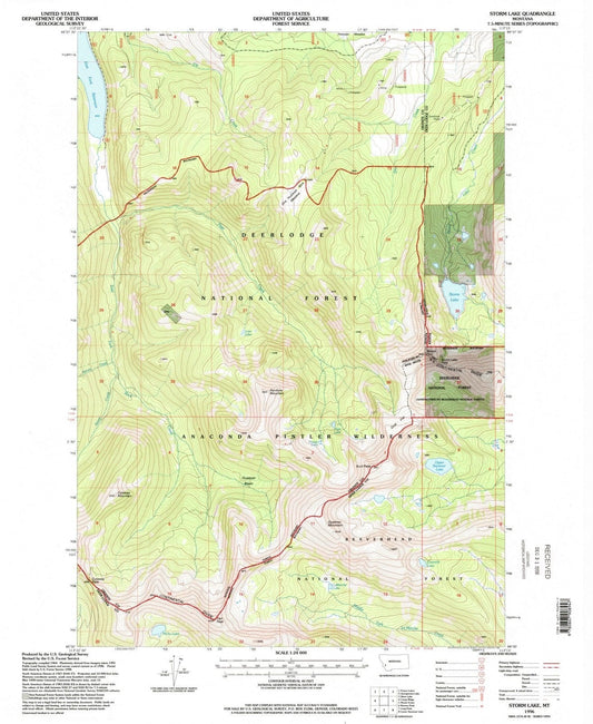 1996 Storm Lake, MT - Montana - USGS Topographic Map