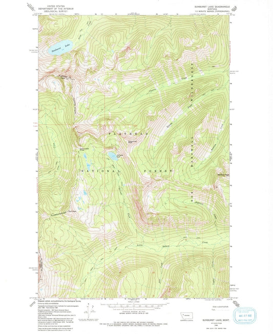 1965 Sunburst Lake, MT - Montana - USGS Topographic Map
