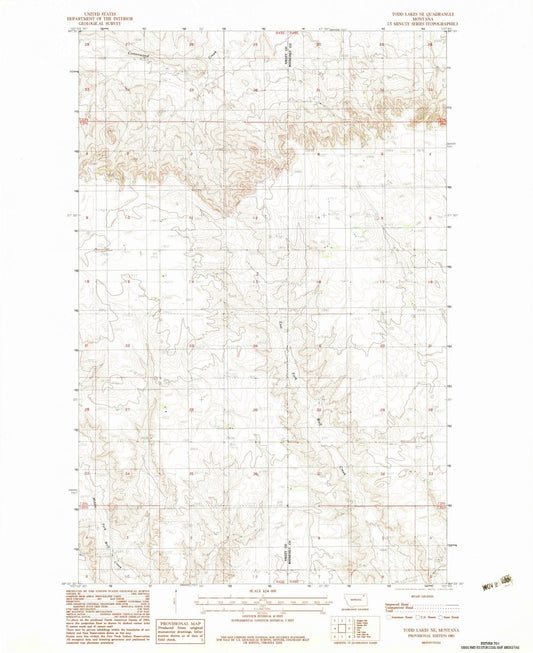 1983 Todd Lakes, MT - Montana - USGS Topographic Map