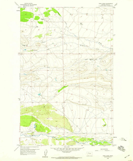 1958 Twin Lakes, MT - Montana - USGS Topographic Map