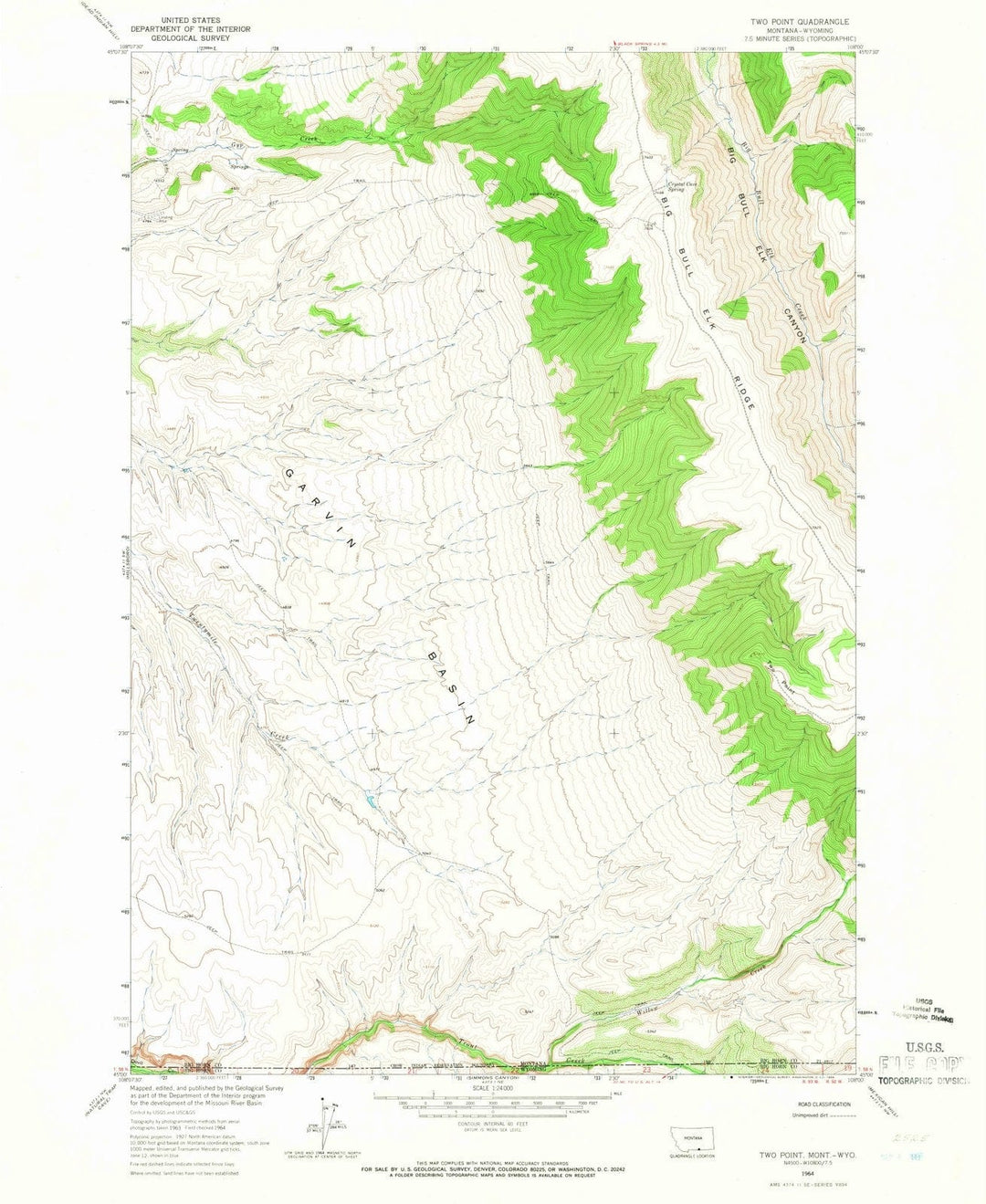 1964 Two Point, MT - Montana - USGS Topographic Map