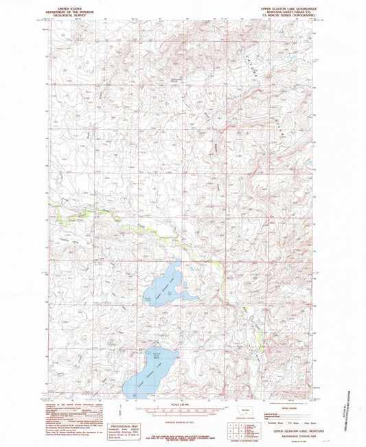 1985 Upper Glaston Lake, MT - Montana - USGS Topographic Map